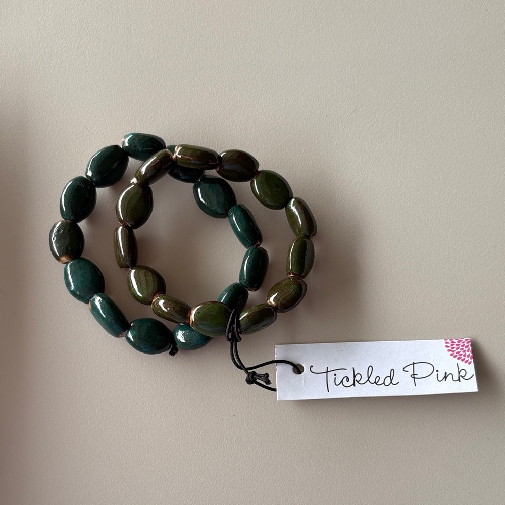 Green and Brown Beaded Bracelets